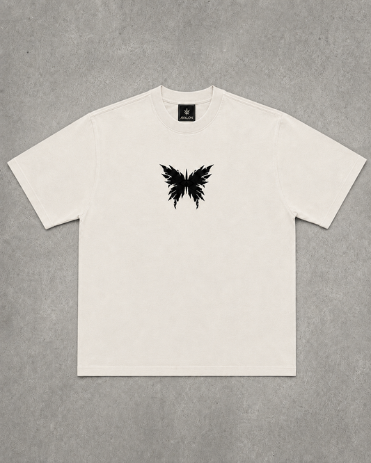 "obsidian butterfly" tee (bone)